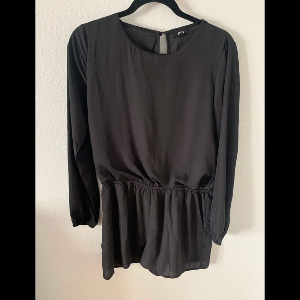 Long sleep black Lucca romper.